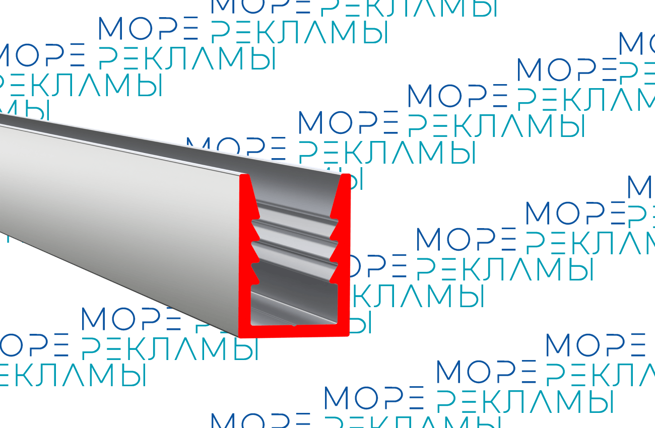 Картинка Профиль П-образный под 3 мм, 3 м, анодированный - Море-рекламы