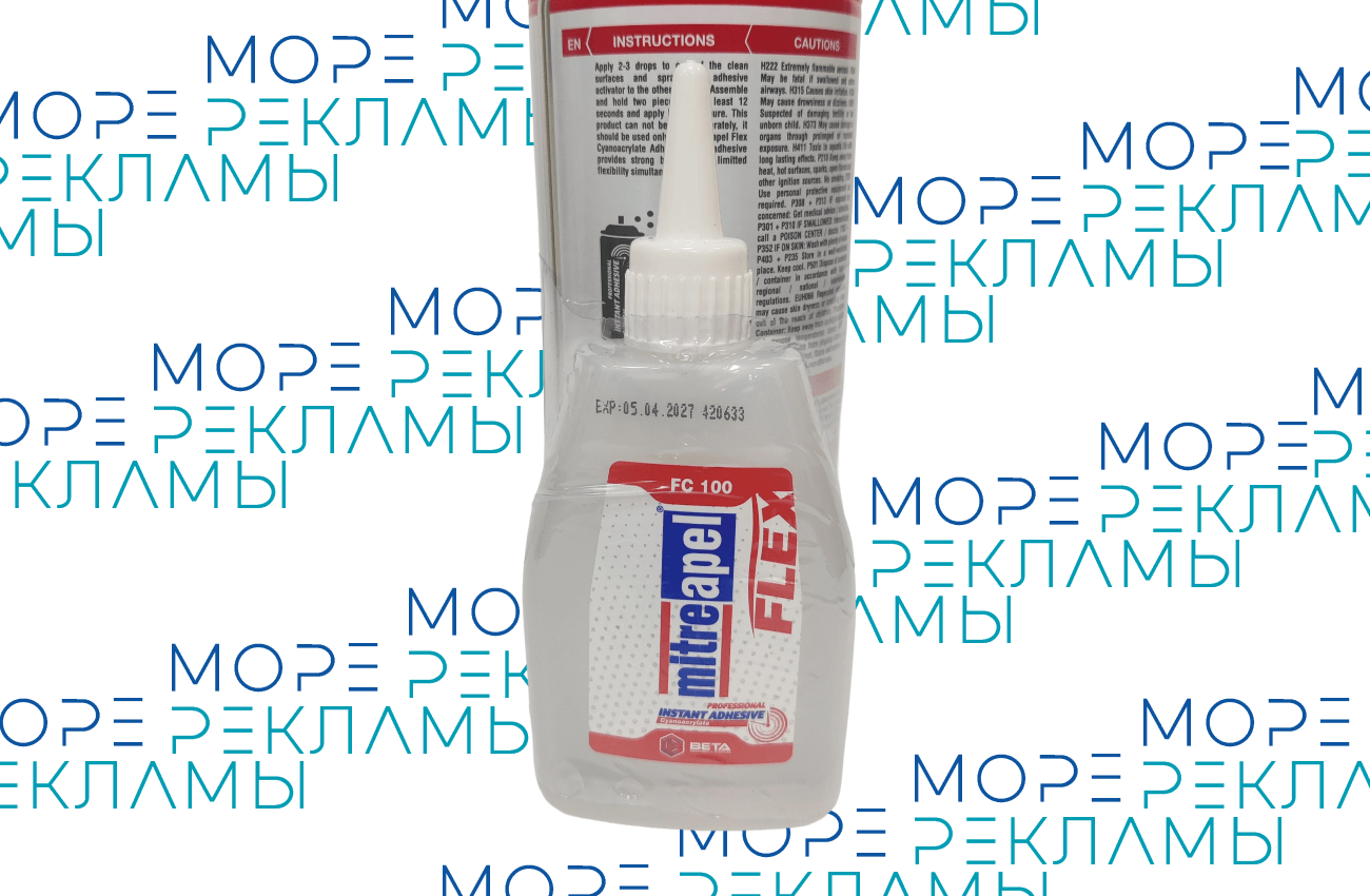 Картинка Клей MitreApel Суперклей Цианоакрилатный Виброустойчивый Двухкомпонентный (FА 400 + FС 100) - Море-рекламы