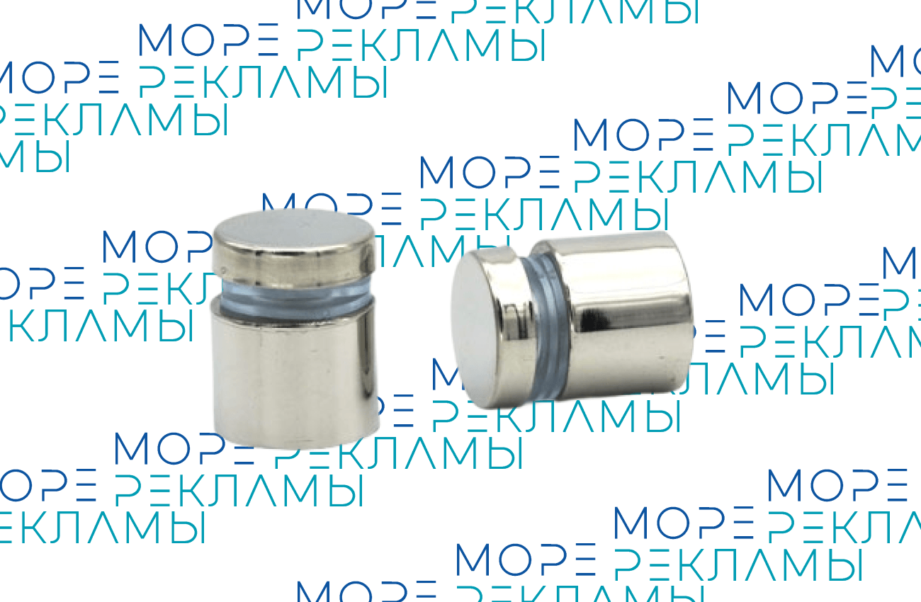 Картинка Держатель дистанционный 12x25 мм (отступ 20 мм), цвет хром - Море-рекламы